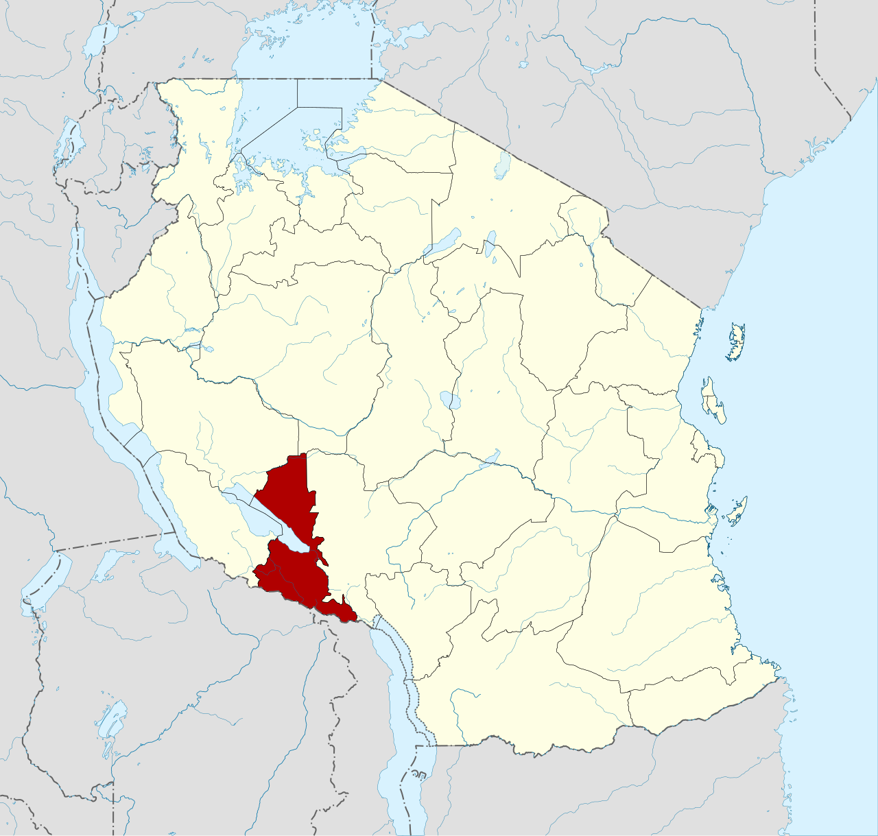 Map of Songwe Region, Tanzania — epicentre of the genital theft panic in April 2026